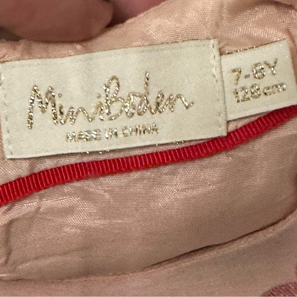 Mini Boden Valentines Day Pink Heart Kids Dress size 7-8 tea party valentines - Picture 4 of 5